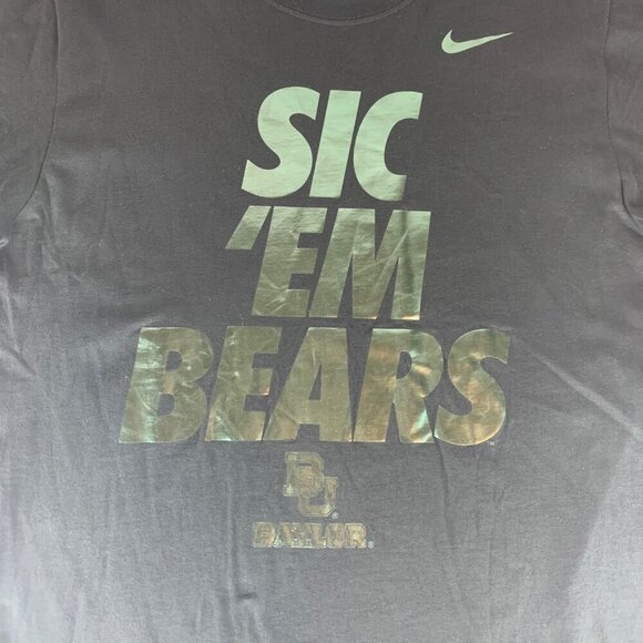 Baylor Bears NCAA Black Nike Sic Em Bears Short Sleeve Crewneck Shirt Mens Large - Picture 2 of 4